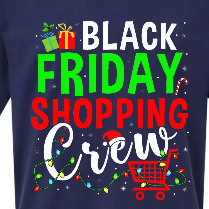 Friday Shopping Crew Christmas Lights Black Shopping Family Sueded Cloud Jersey T-Shirt