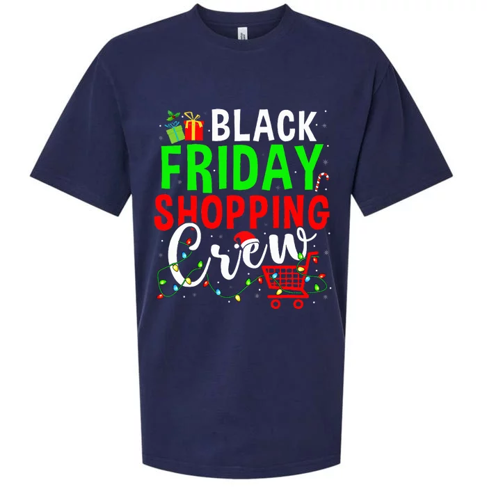 Friday Shopping Crew Christmas Lights Black Shopping Family Sueded Cloud Jersey T-Shirt