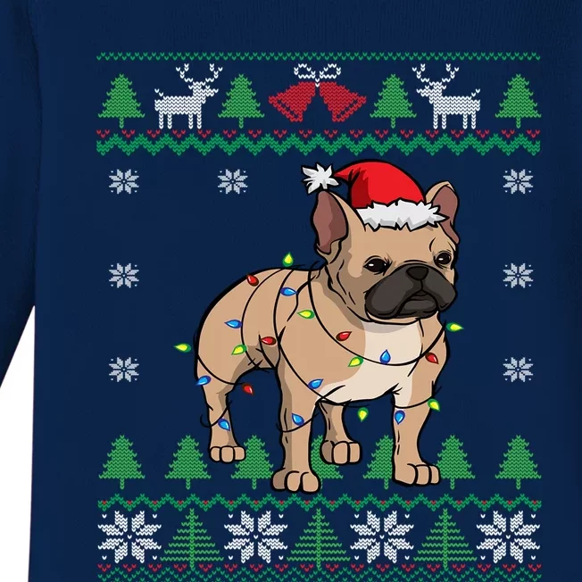 Frenchie Santa Claus Cute French Bulldog Ugly Christmas Meaningful Gift Baby Long Sleeve Bodysuit