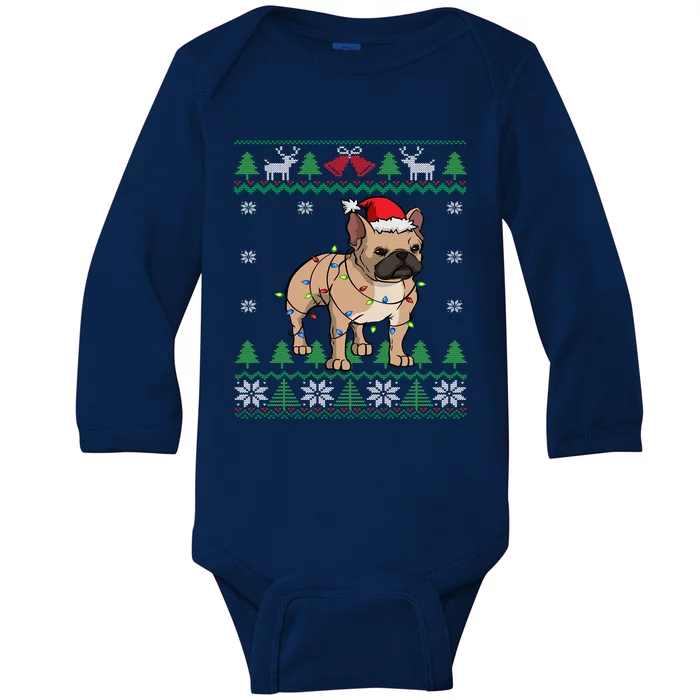 Frenchie Santa Claus Cute French Bulldog Ugly Christmas Meaningful Gift Baby Long Sleeve Bodysuit