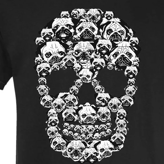 Funny Skull Costume  Pug Lover Halloween Dog Garment-Dyed Heavyweight T-Shirt