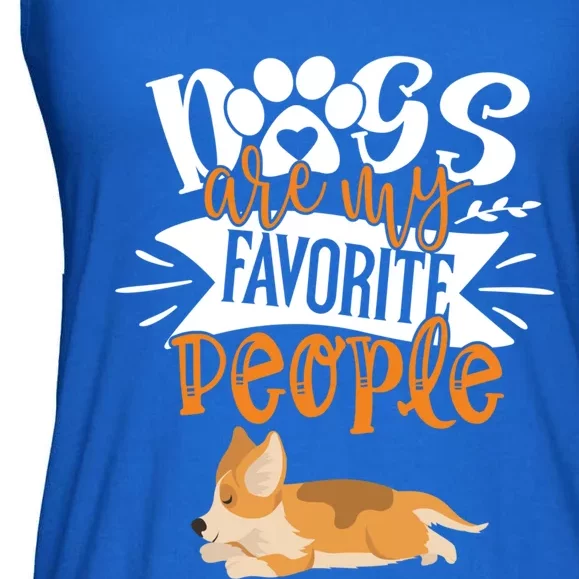 Funny Sleeping Cute Dog Quote Dogs Are My Favorite People Gift Ladies Essential Flowy Tank