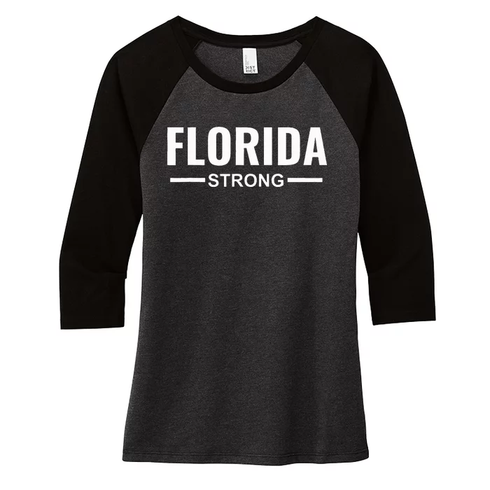 Florida Strong Community Strength Prayer Support Women's Tri-Blend 3/4-Sleeve Raglan Shirt