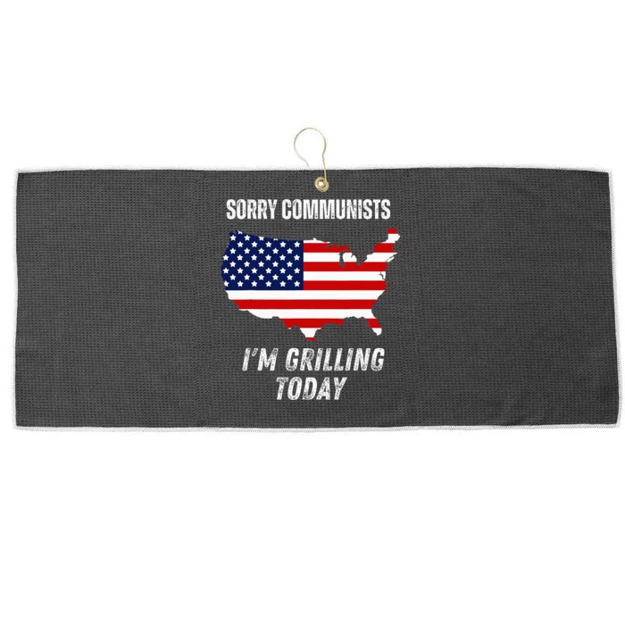 Funny Sorry Communists IM Grilling Today Large Microfiber Waffle Golf Towel