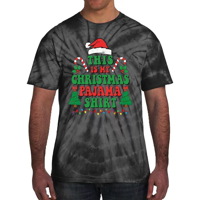 Funny Santa Christmas Pajama Festive Holiday Costume Tie-Dye T-Shirt