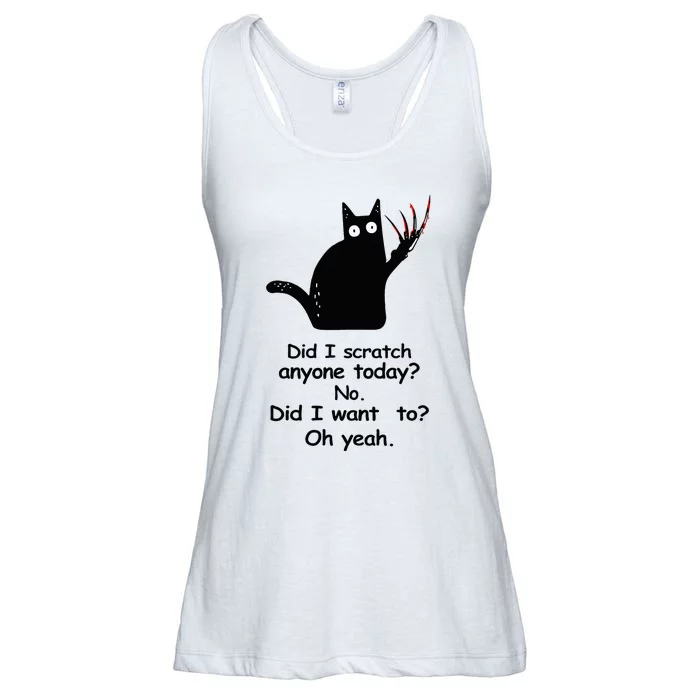 Funny Sarcastic Cat Have I Scratched Anyone Today Black Cat Ladies Essential Flowy Tank