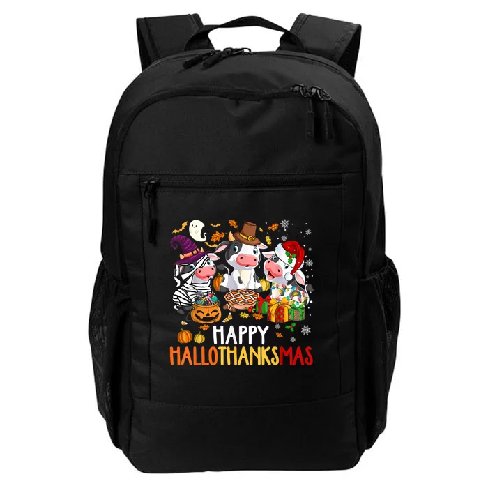 Funny Santa Cow Happy HalloThanksMas Costume Daily Commute Backpack