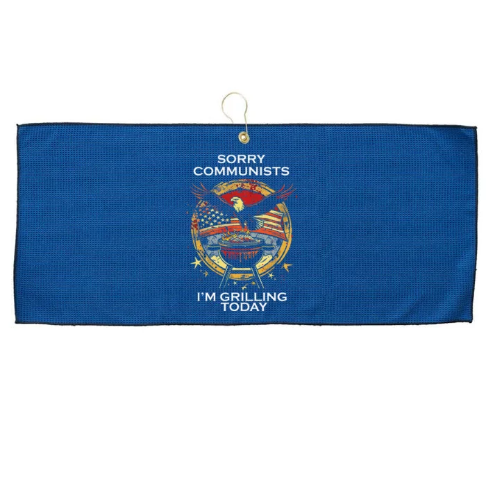 Funny Sorry Communists IM Grilling Today Large Microfiber Waffle Golf Towel