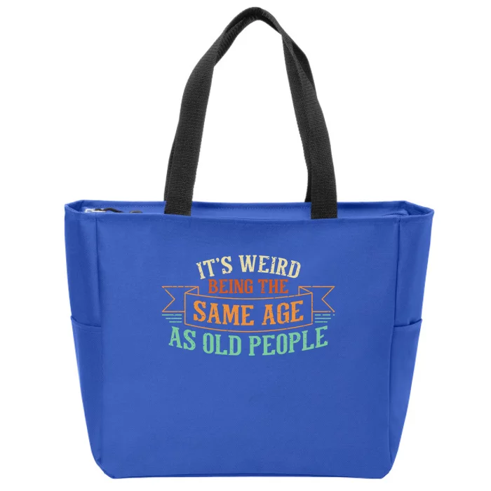 Funny Senior Citizens Old People Home Care Vintage Fun Gift Zip Tote Bag