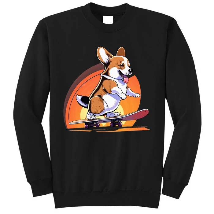 Funny Skateboarding Corgi Sweatshirt