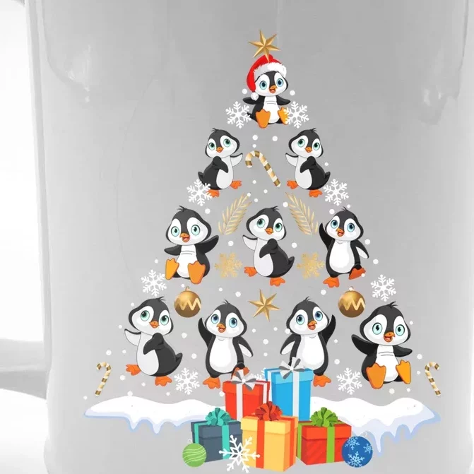 Funny Santa Claus Penguin Xmas Tree Lights Merry Christmas Gift Front & Back Beer Stein