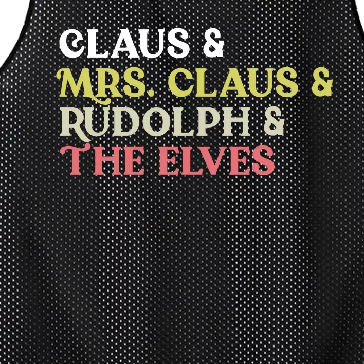 Funny Santa Claus Family Mrs Claus Rudolph Elves Christmas Mesh Reversible Basketball Jersey Tank