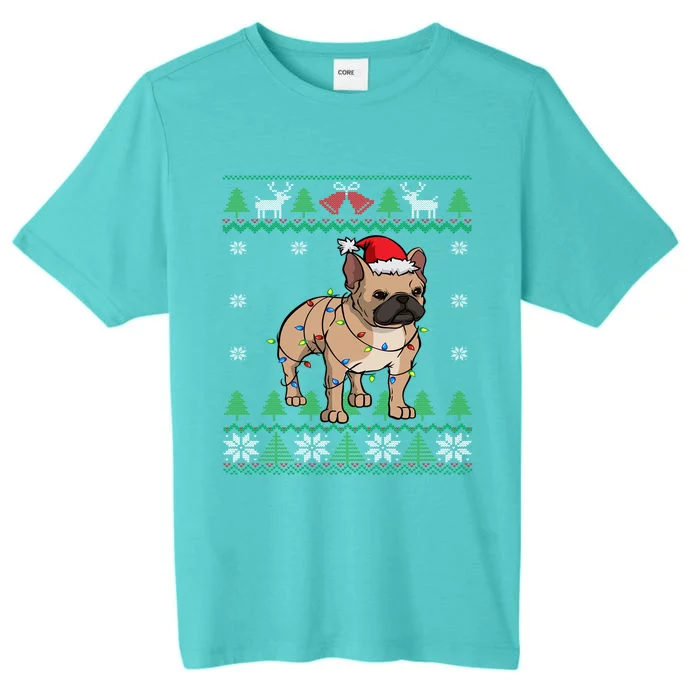 Frenchie Santa Claus Cute French Bulldog Ugly Christmas Gift ChromaSoft Performance T-Shirt