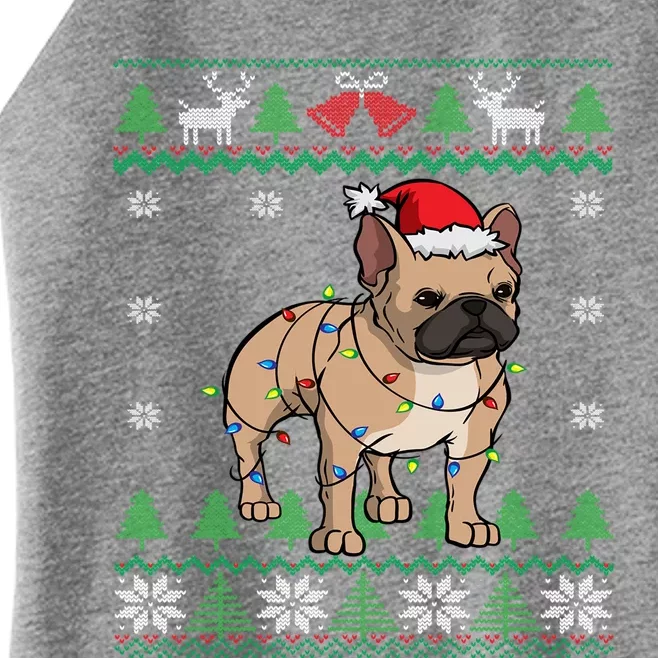 Frenchie Santa Claus Cute French Bulldog Ugly Christmas Gift Women’s Perfect Tri Rocker Tank