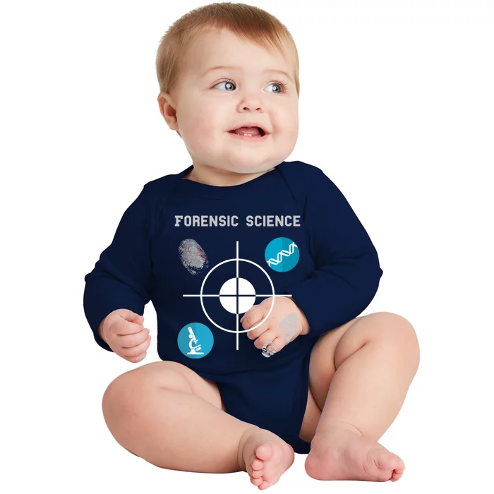 Forensic Science Cute Gift Crime Scene Evidence Baby Long Sleeve Bodysuit