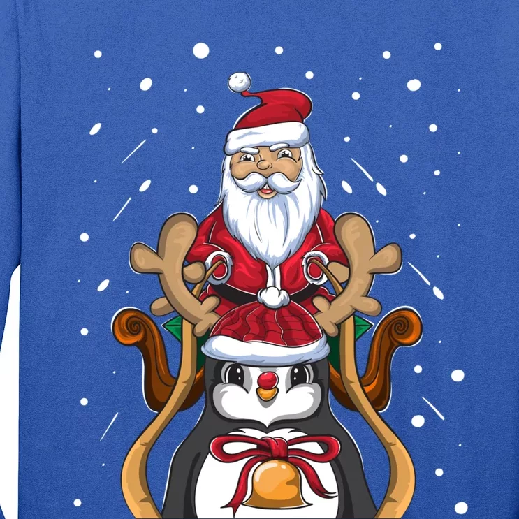 Funny Santa Claus Xmas Funny Gift Christmas Penguin Cool Gift Long Sleeve Shirt