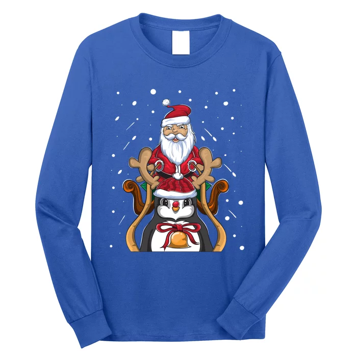 Funny Santa Claus Xmas Funny Gift Christmas Penguin Cool Gift Long Sleeve Shirt