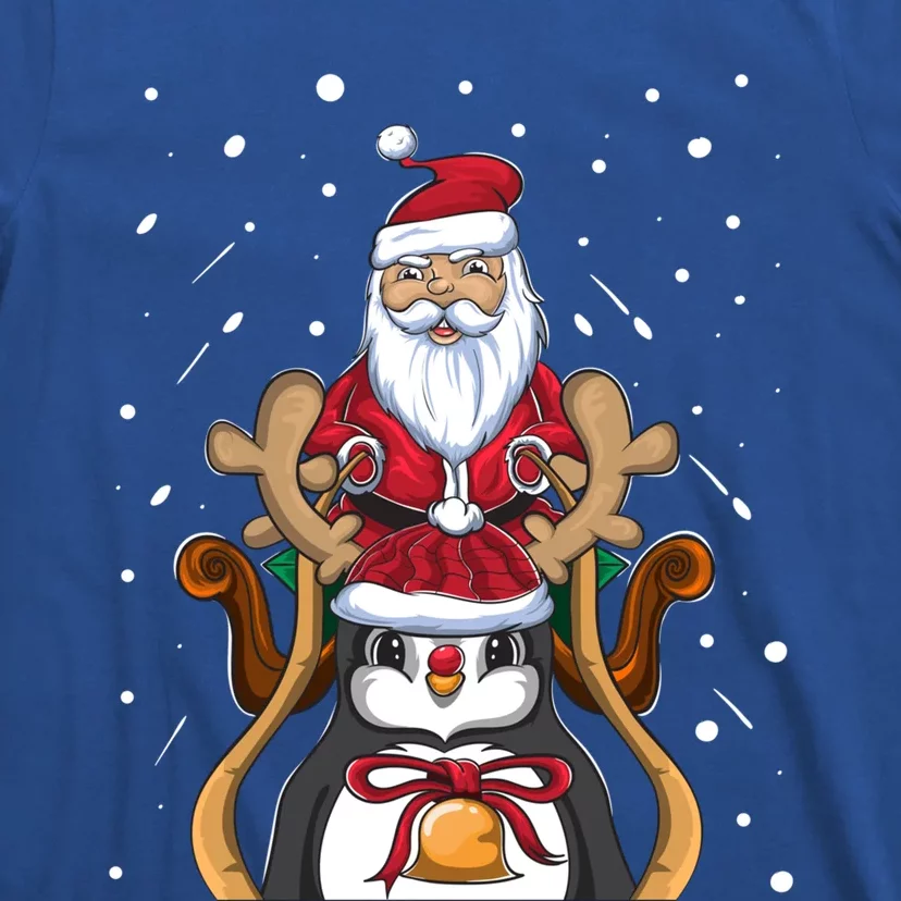 Funny Santa Claus Xmas Funny Gift Christmas Penguin Cool Gift T-Shirt