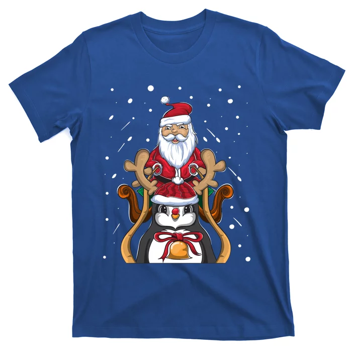 Funny Santa Claus Xmas Funny Gift Christmas Penguin Cool Gift T-Shirt