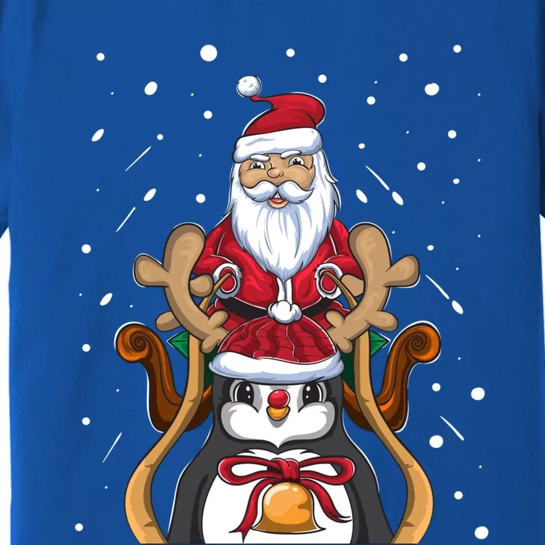 Funny Santa Claus Xmas Funny Gift Christmas Penguin Cool Gift Premium T-Shirt