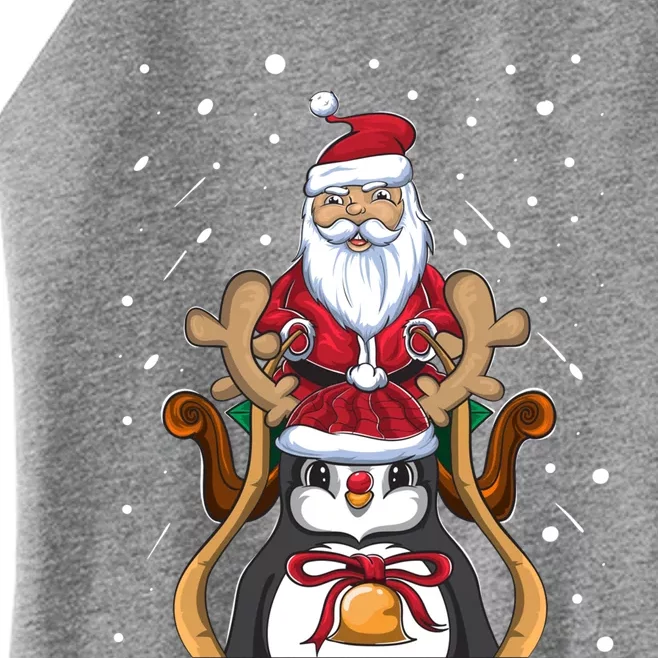 Funny Santa Claus Xmas Funny Gift Christmas Penguin Cool Gift Women’s Perfect Tri Rocker Tank