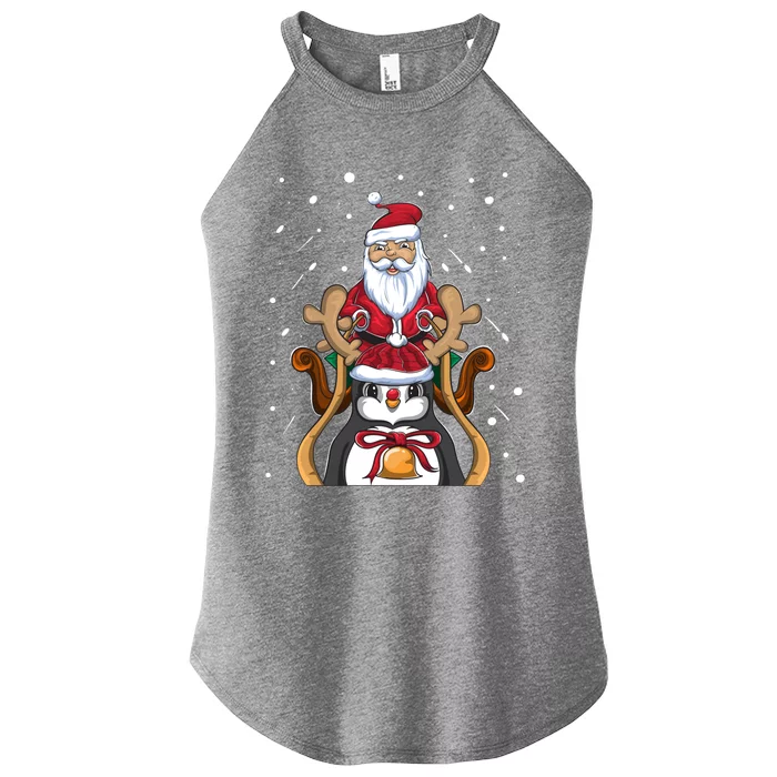 Funny Santa Claus Xmas Funny Gift Christmas Penguin Cool Gift Women’s Perfect Tri Rocker Tank