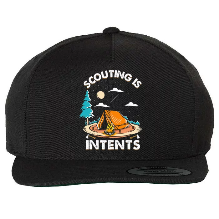 Funny Scout Camper Scouting Is Intents Camping Wool Snapback Cap