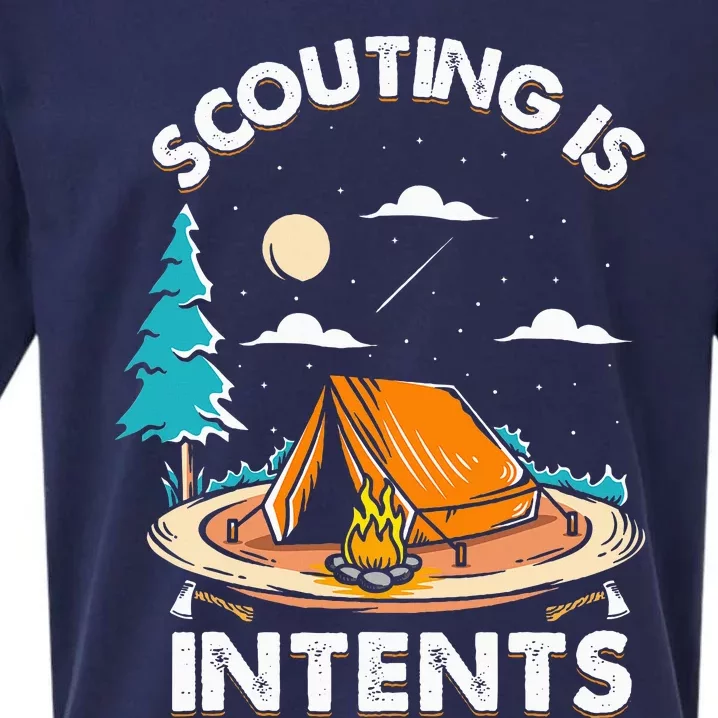 Funny Scout Camper Scouting Is Intents Camping Sueded Cloud Jersey T-Shirt