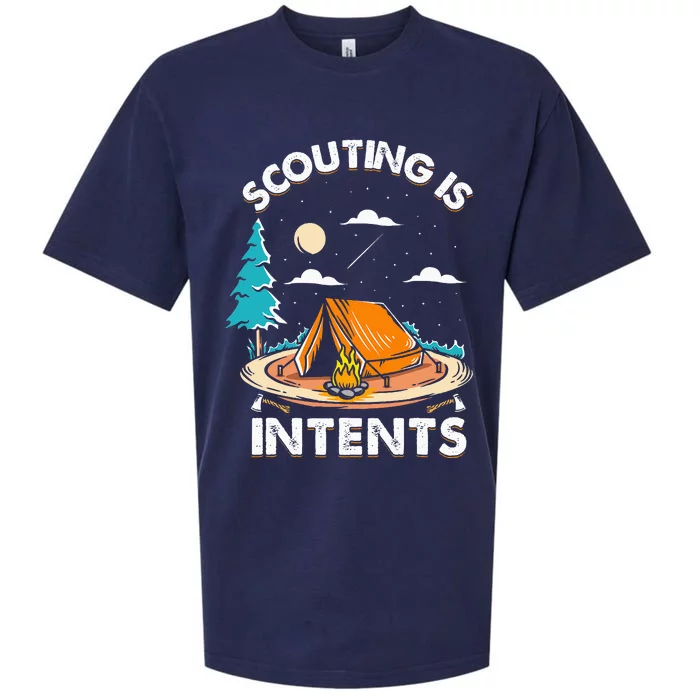 Funny Scout Camper Scouting Is Intents Camping Sueded Cloud Jersey T-Shirt