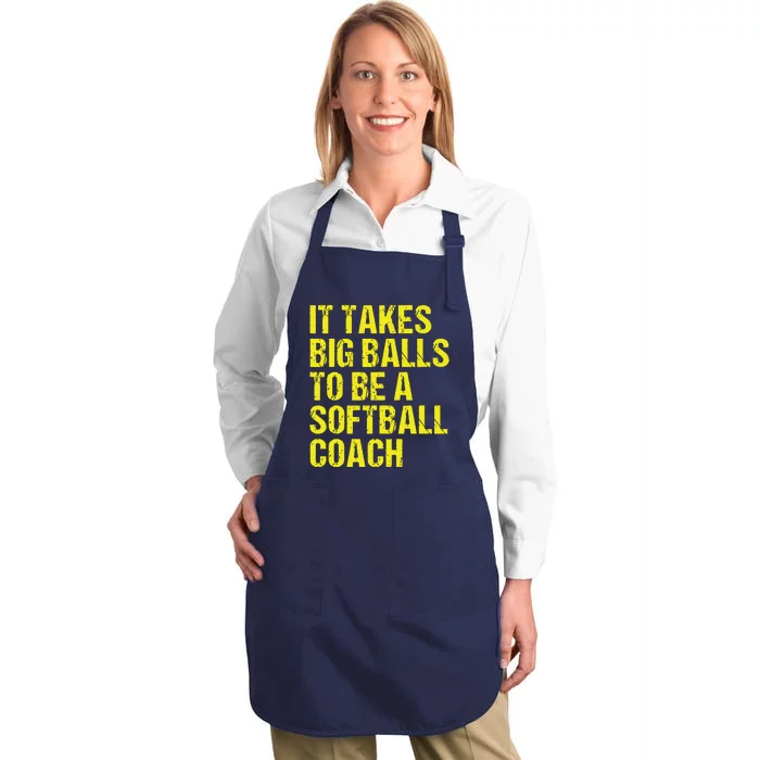 Funny Softball Coach Gift Softball Coach Tee Full-Length Apron With Pocket