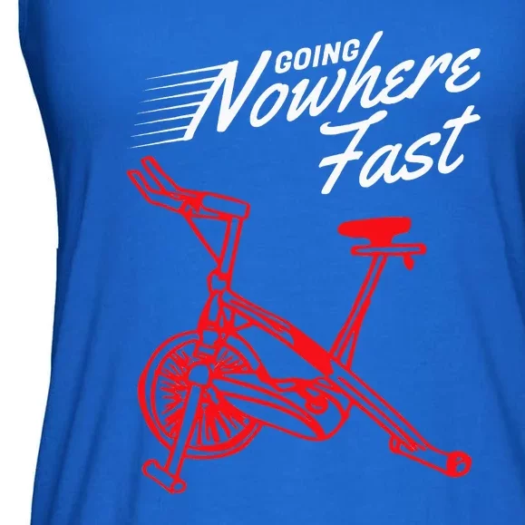 Funny Spin Class Going Nowhere Fast Indoor Cycling Spinning Ladies Essential Flowy Tank