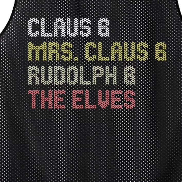 Funny Santa Claus Family Mrs Claus Rudolph Elves Christmas Mesh Reversible Basketball Jersey Tank