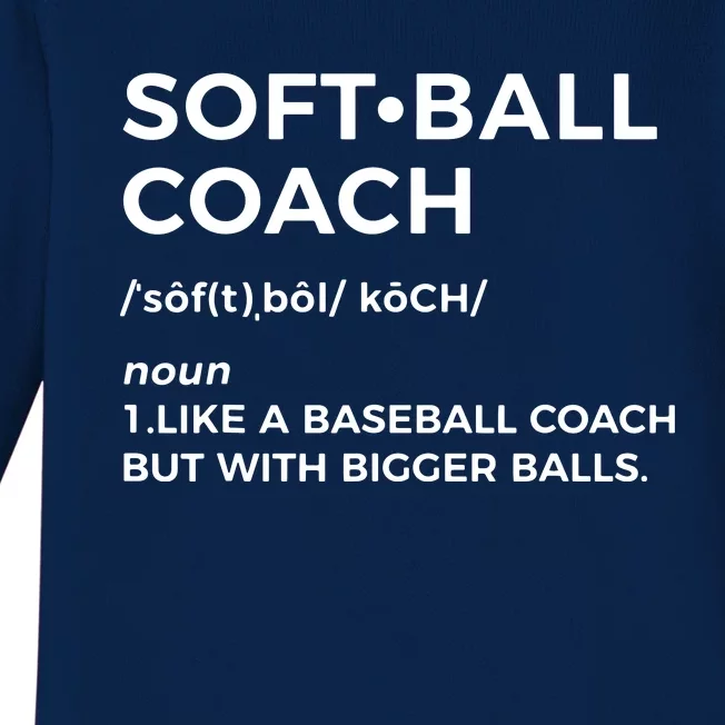 Funny Softball Coach Gift Softball Coach Tee Baby Long Sleeve Bodysuit