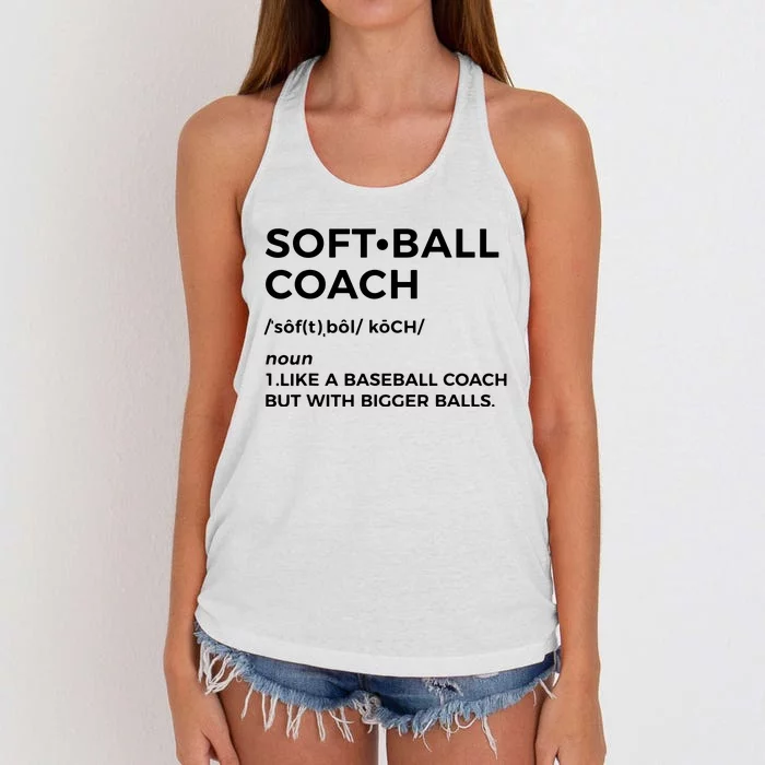 Funny Softball Coach Gift Softball Coach Tee Women's Knotted Racerback Tank