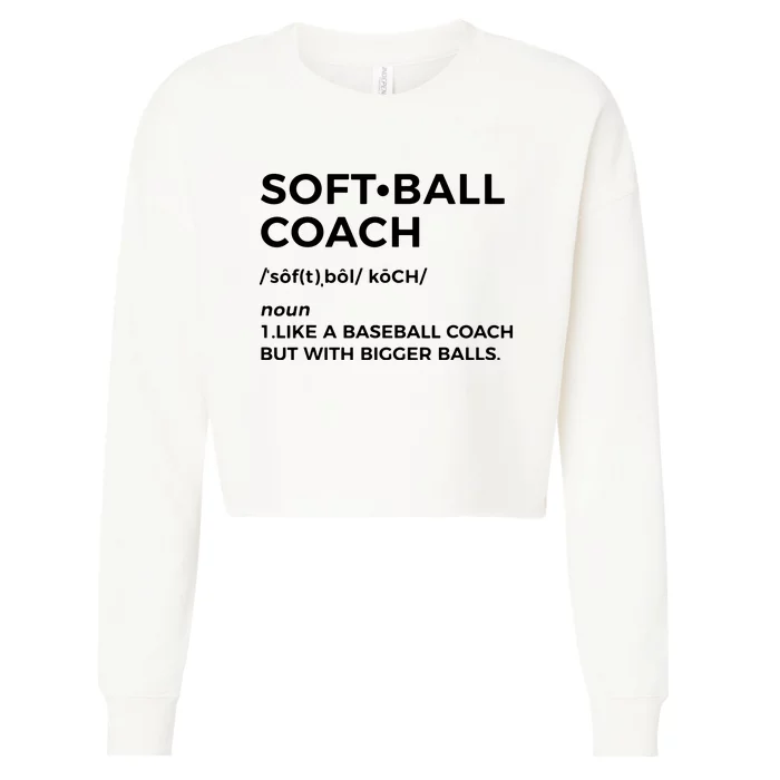 Funny Softball Coach Gift Softball Coach Tee Cropped Pullover Crew