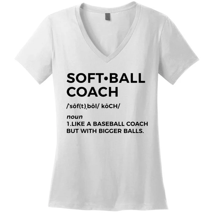 Funny Softball Coach Gift Softball Coach Tee Women's V-Neck T-Shirt