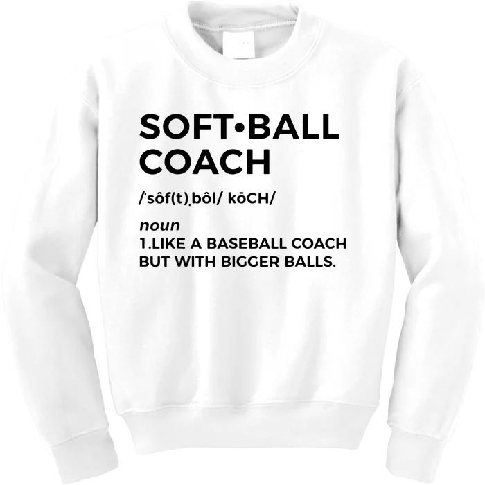 Funny Softball Coach Gift Softball Coach Tee Kids Sweatshirt