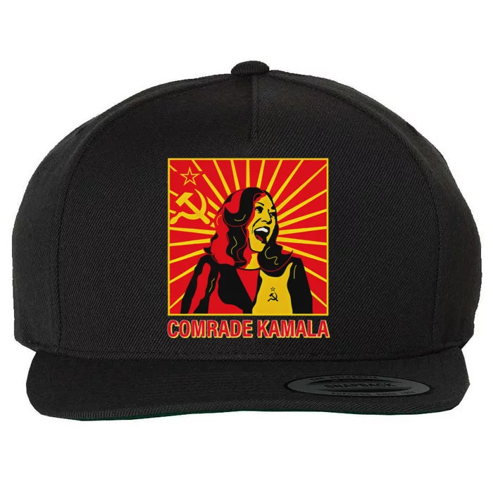 Fun Socialist Comrade Kamala Commie La Harris 2024 Kammunism Wool Snapback Cap