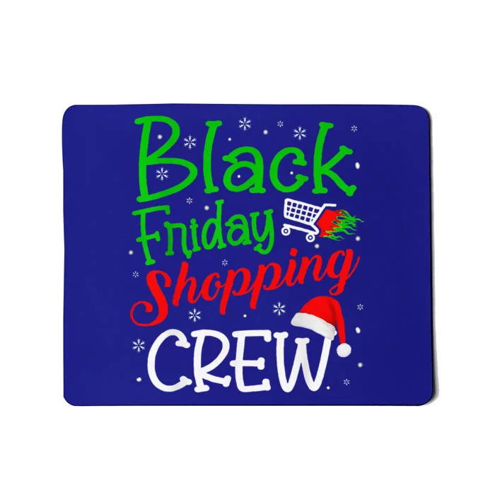 Friday Shopping Crew Christmas Lights Black Shopping Family Mousepad