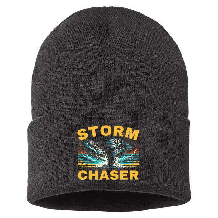 Future Storm Chaser Storm Chasing Tornado Meteorology Sustainable Knit Beanie