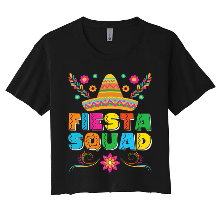 Fiesta Squad Cinco De Mayo Family Matching Mexican Sombrero Women's Crop Top Tee