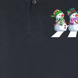 funny snowman Crossing Road Crosswalk snowmies Christmas Softstyle Adult Sport Polo