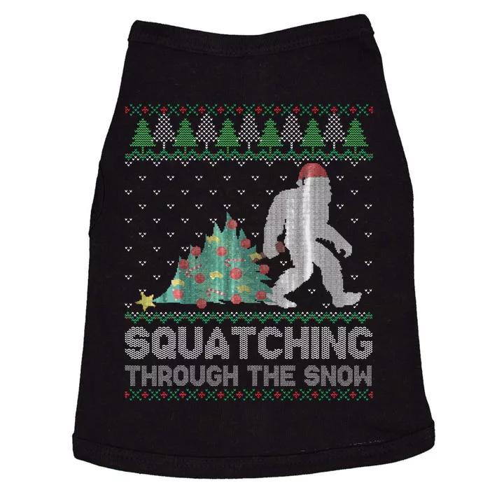 Funny Sasquatch Christmas Squatching Bigfoot Xmas Sweater Doggie Tank