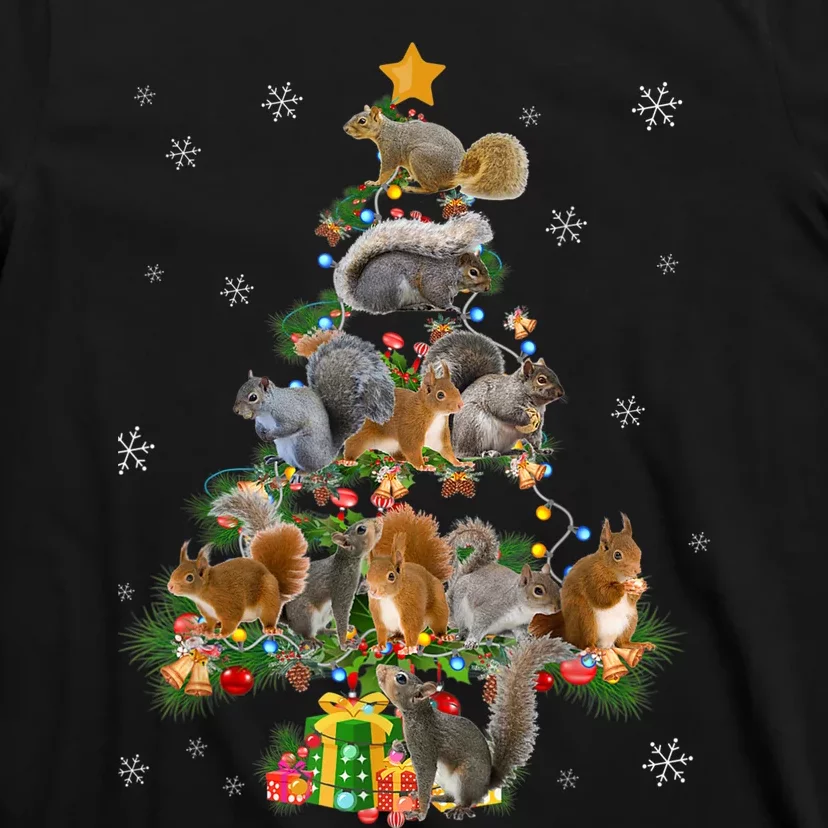 Funny Squirrel Christmas Tree Squirrel Lover Xmas Gifts TShirt T-Shirt