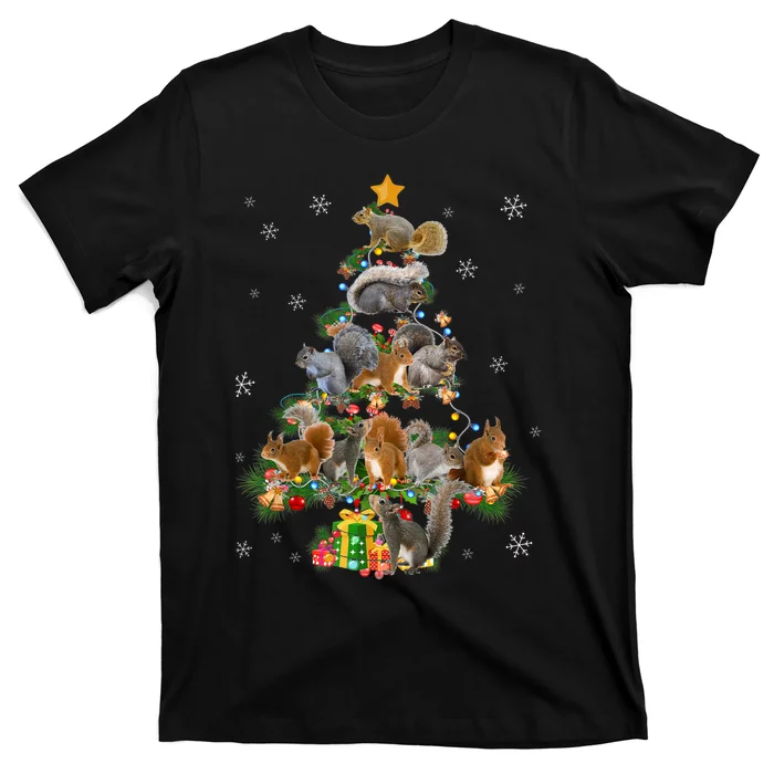 Funny Squirrel Christmas Tree Squirrel Lover Xmas Gifts TShirt T-Shirt