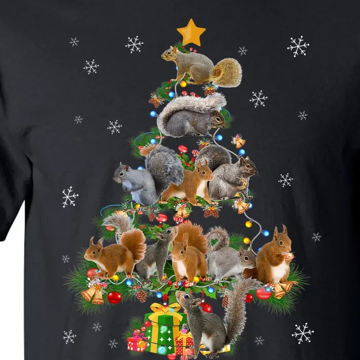 Funny Squirrel Christmas Tree Squirrel Lover Xmas Gifts TShirt Tall T-Shirt