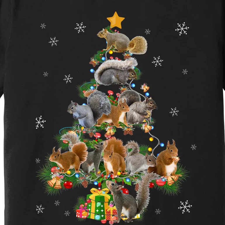 Funny Squirrel Christmas Tree Squirrel Lover Xmas Gifts TShirt Premium T-Shirt