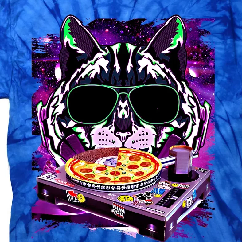 Funny Space Cat Remix Dj Pizza Remix For Cat Galaxy Lovers Cute Gift Tie-Dye T-Shirt