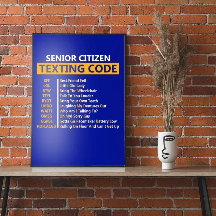 Funny Senior CitizenS Texting Code Design Gift For Grandpa Great Gift Poster