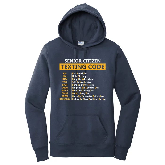 Funny Senior CitizenS Texting Code Design Gift For Grandpa Great Gift Women's Pullover Hoodie